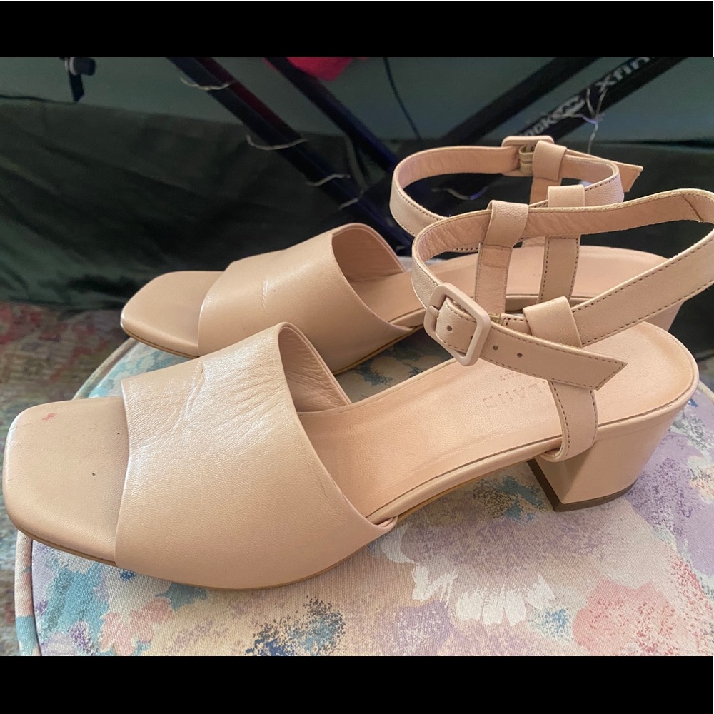 Everlane Block Heel Leather Sandal Rose sz 11